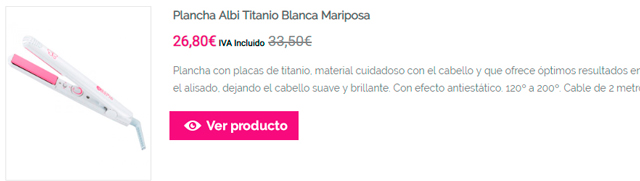 Plancha Albi Titanio Blanca Mariposa