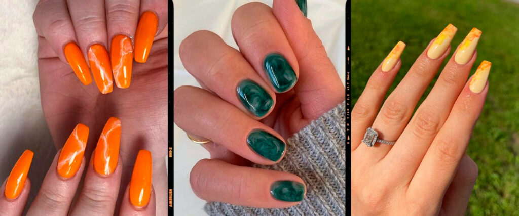 manicura mármol de colores