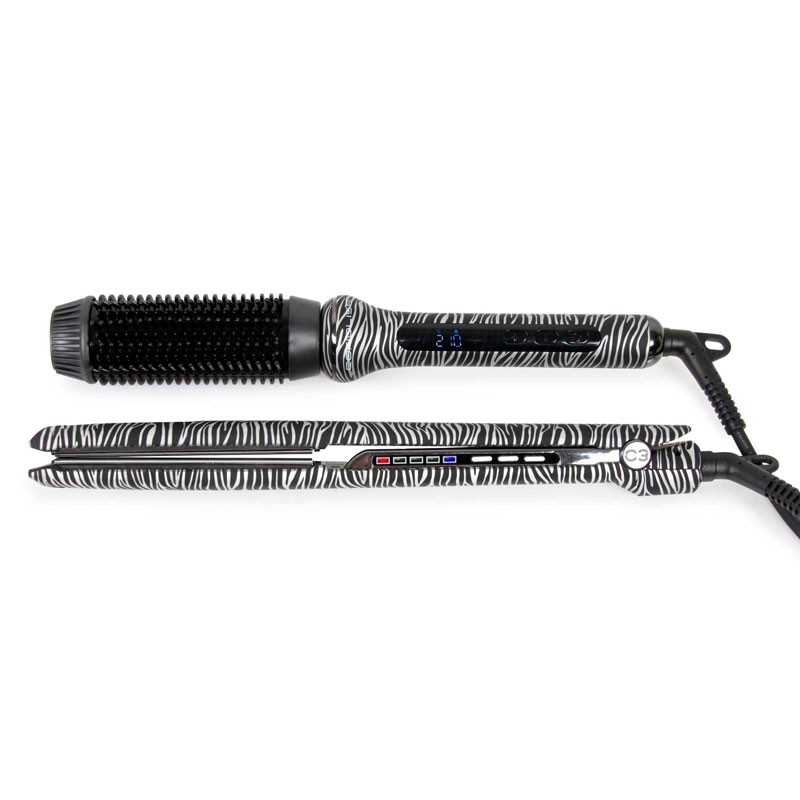 plancha corioliss c3 silver cebra con cepillo electrico silver cebra