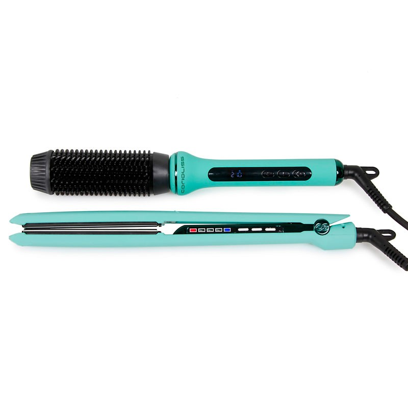 plancha corioliss c3 mint green con cepillo electrico mint green